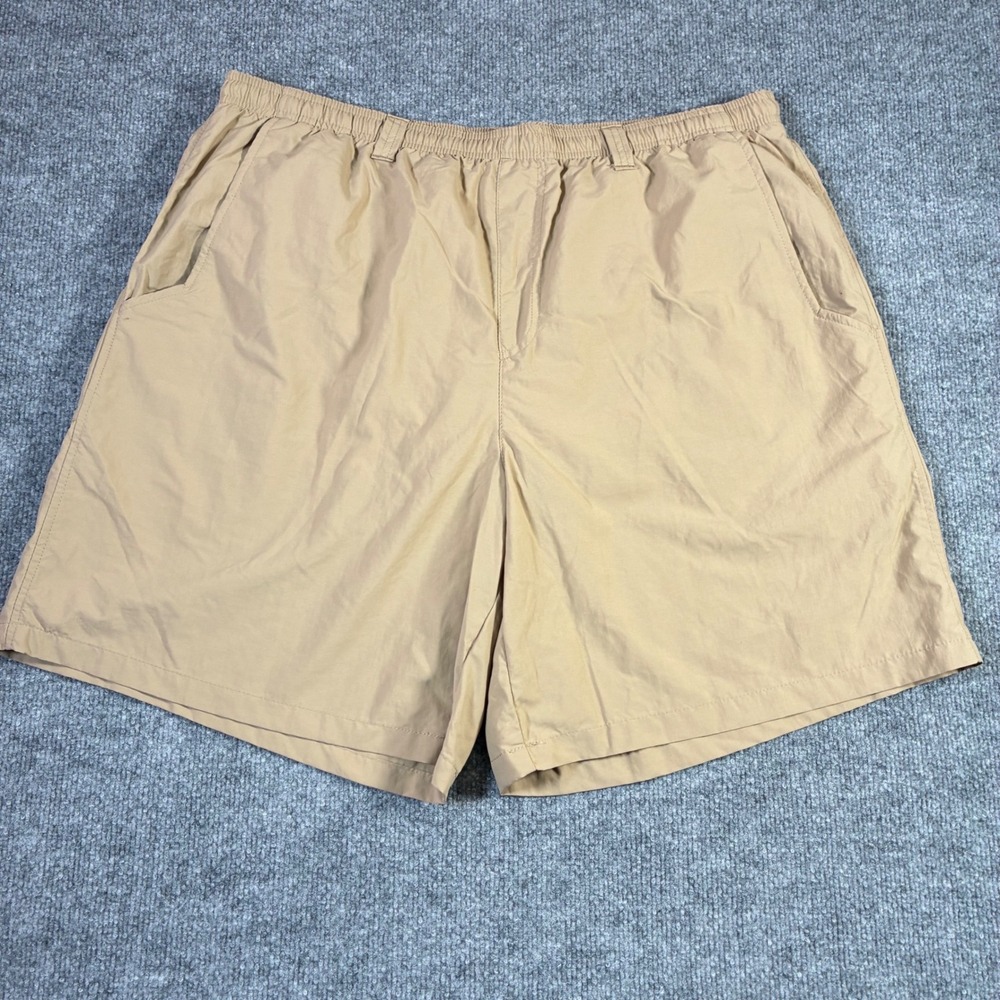 Columbia PFG Fishing‎ Shorts Mens XL Tan Good Mesh Lined Cargo 8 Inch Inseam
